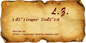Lézinger Zoárd névjegykártya